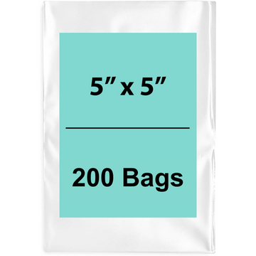 5X5 inches Clear Flat Poly Bags 2Mil Open Top (LDPE)